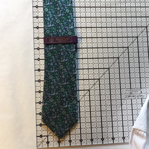 Principe Italian tie green floral - Picture 5 of 10